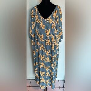 Floral Blue and Yellow Dress